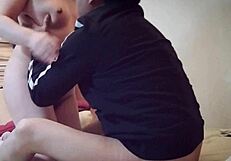 My friend's husband visited, we were alone, and he ended up putting me on all fours to fuck me completely