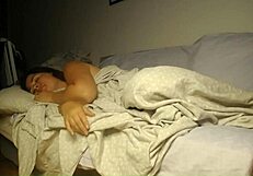 Stepson crawls under blanket