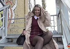 German Scout Picks Up Slim Office Girl Adriana Sweetblonde for Casting Fuck in Berlin