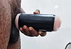 My girlfriend wasn't around, so I decided to HELP MYSELF in the bathroom with huge toys.