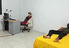 Step Sister Sitting While I Masturbate For Her