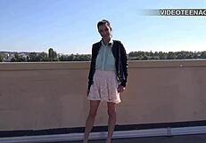 Lovely 19-year-old Justine tries first anal casting!