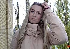German Scout Picks Up Slim Office Girl Adriana Sweetblonde for Casting Fuck in Berlin