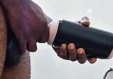 My girlfriend wasn't around, so I decided to HELP MYSELF in the bathroom with huge toys.