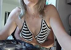 wife dripping in the kitchen, no dinner tonight, only closeness