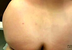 Cumshot Lands on Big Latina Ass