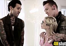 is this the deflowering of cute pornstar piper perri in rough anal threesome?