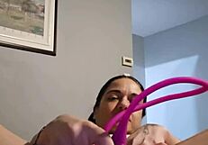 Emy angel teases her petite pussy in live web chat