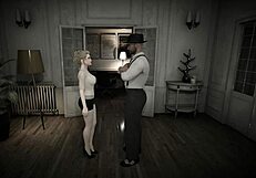 Blonde in Lingerie Plays Awakening Game