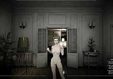 Blonde in Lingerie Plays Awakening Game