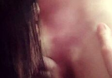 Mature girlfriend gives deep throat blowjob and swallows cum