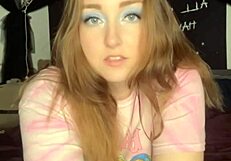 Watch the dildo sucking turn into pussy play