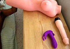 Aisanippie intensely masturbates with a sex doll