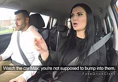 Older examiner deep throats student dick