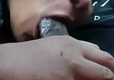 Wet Car Head in Rainy Drive