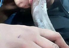 Wet Car Head in Rainy Drive