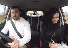 Older examiner deep throats student dick