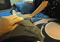 Stepsister Sucks Cock While Watching Movie At Home