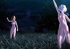 Kagamine Rin, Meiko ve Haku Tam Çıplak Modda