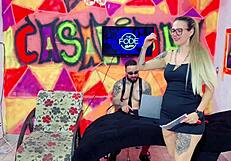 the fode diguinha dj licks niikki's pussy until her mouth is wet and they rub tits together