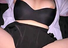 Leaked big-breasted student fucks senior in dorm