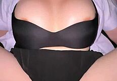 Leaked big-breasted student fucks senior in dorm