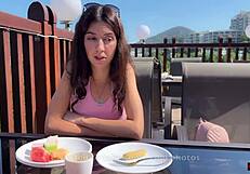 picked up a sad girl in a hotel and pleased her with hard fucking and cum on her face