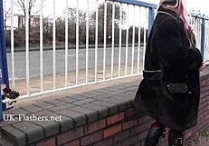 Flashing Blonde Kaz Masturbates In Public Striptease