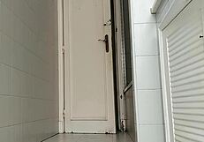 Guy of Big Dick Takes Armchair to Bathroom and Masturbates