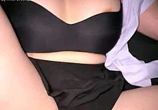 Leaked big-breasted student fucks senior in dorm