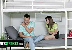 ava sinclaire teases her stepbrother with taboo sofa fun