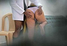 Doctor examines patient thoroughly in clinic setting