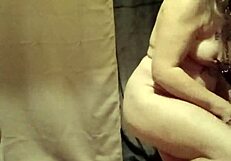 french housewife self-bonds with belt for humiliating solo submission