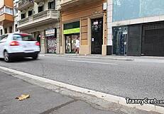 Latina shemale gets hardcore fucked for cash