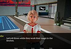 My new family game with blonde and brunette teens