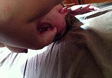 White ass gets intense handjob action