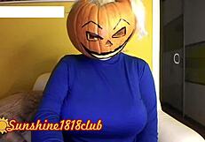 Happy halloween pervs big boobs pumpkin cam recorded 10 31