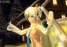 Hatsune miku's full nude snowman project diva mod exposes big tits and ass!