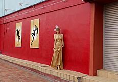 saka okada in silk bikini by the beach