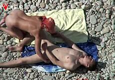 beach voyeur busty cougar milf getting fucked by young guy