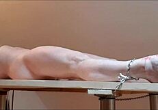 Slave F Tied On Table, Taken With Candles, Masturbated