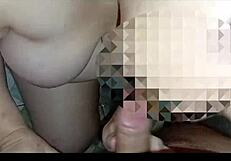 Wife Sucks Cock Until Cum on Big Tits