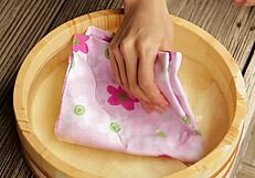 saka okada in silk bikini by the beach