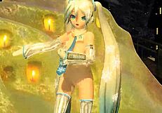 Hatsune miku's full nude snowman project diva mod exposes big tits and ass!