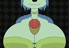 Krystal and fox mccloud engage in titty fucking with big cocks