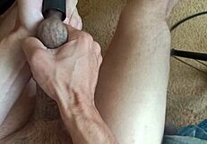I cum in the vacuum from my long foreskin stimulation