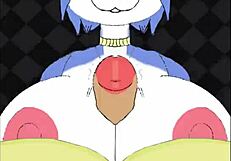 Krystal and fox mccloud engage in titty fucking with big cocks