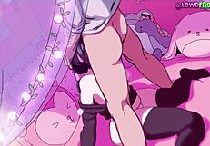 Pillow princess enjoys asian japanese sex