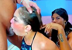 too ruthless as this whore shoves his fat cock down her drooling throat