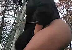 Masturbating in store, peeing, flashing tits!